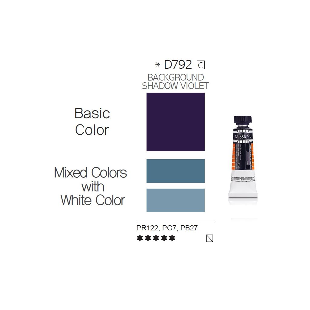 Mijello Mission White Class Hybrid Designers Gouache - Background Shadow Violet (792) - 15 ML