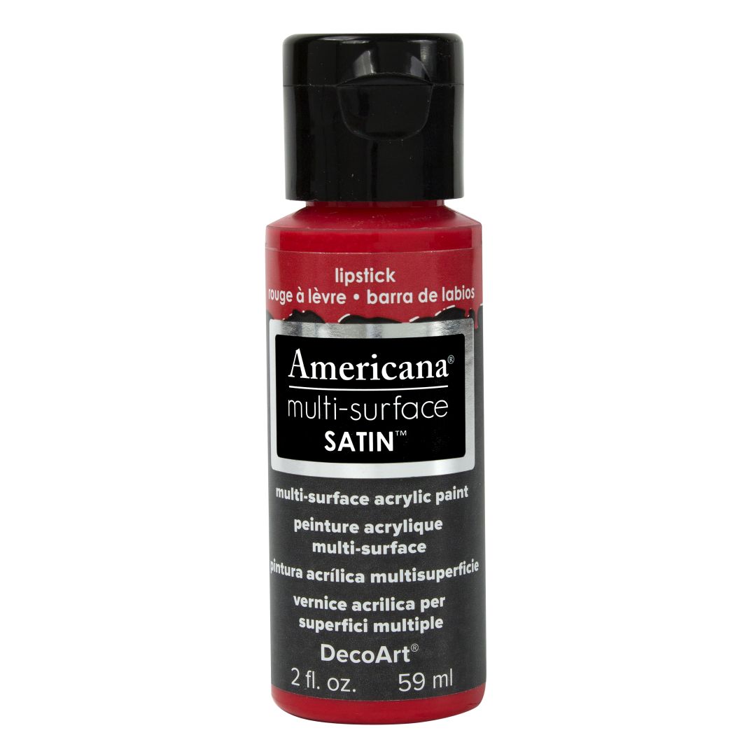 DecoArt Americana Multi Surface Satin Acrylic Paint - 59 ML (2 Oz) - Lipstick (506)