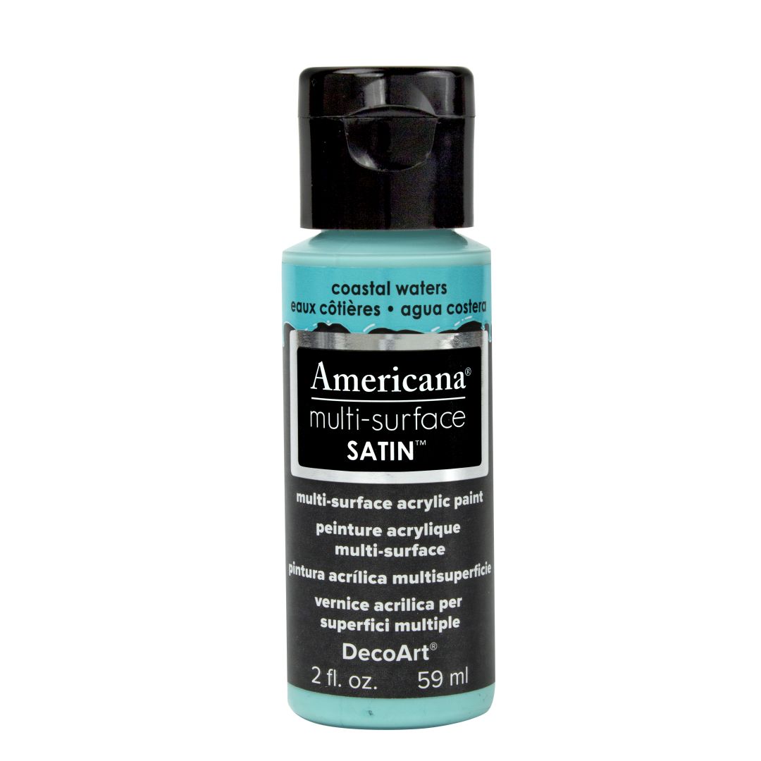 DecoArt Americana Multi Surface Satin Acrylic Paint - 59 ML (2 Oz) - Coastal Waters (523)