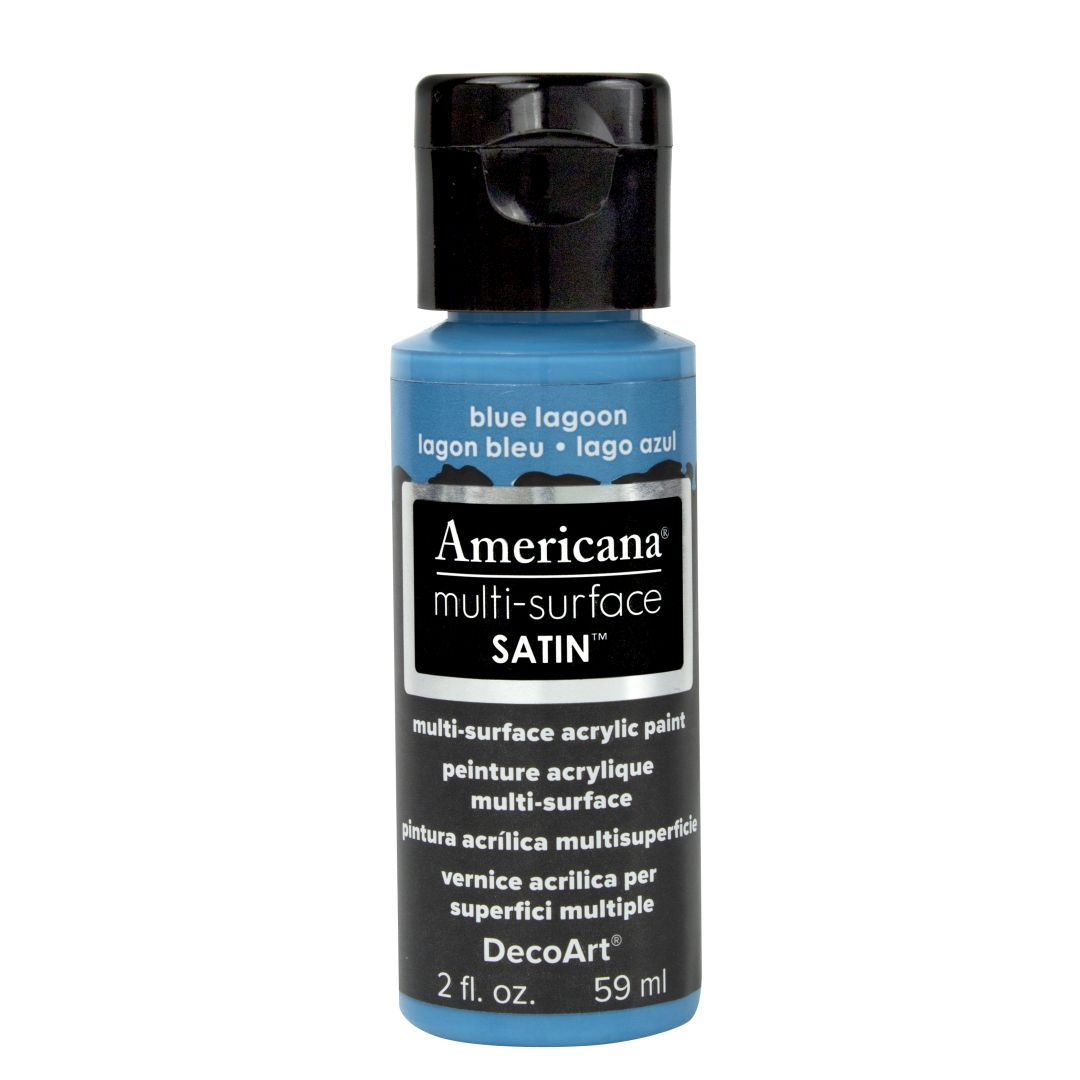 DecoArt Americana Multi Surface Satin Acrylic Paint - 59 ML (2 Oz) - Blue Lagoon (526)