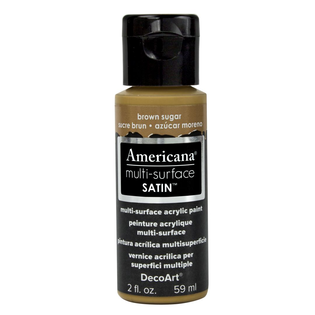 DecoArt Americana Multi Surface Satin Acrylic Paint - 59 ML (2 Oz) - Brown Sugar (534)