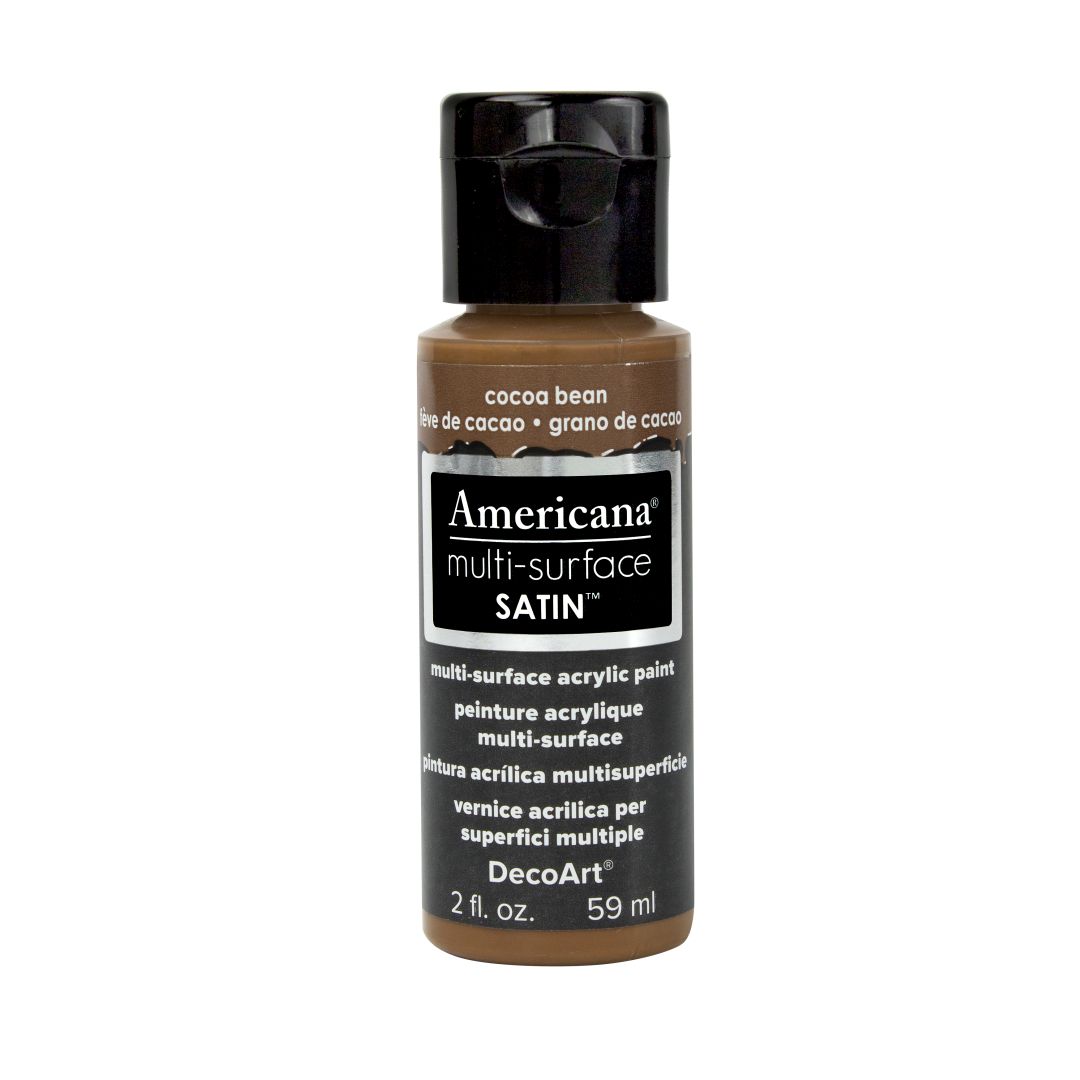 DecoArt Americana Multi Surface Satin Acrylic Paint - 59 ML (2 Oz) - Cocoa Bean (535)