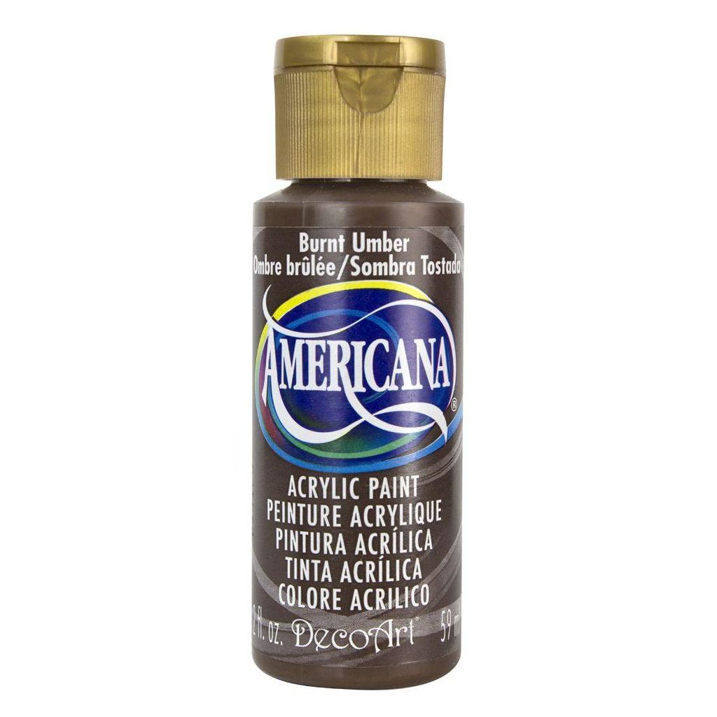 DecoArt Americana Matte Acrylic Paint - 59 ML (2 Oz) Bottle - Burnt Umber (O64)