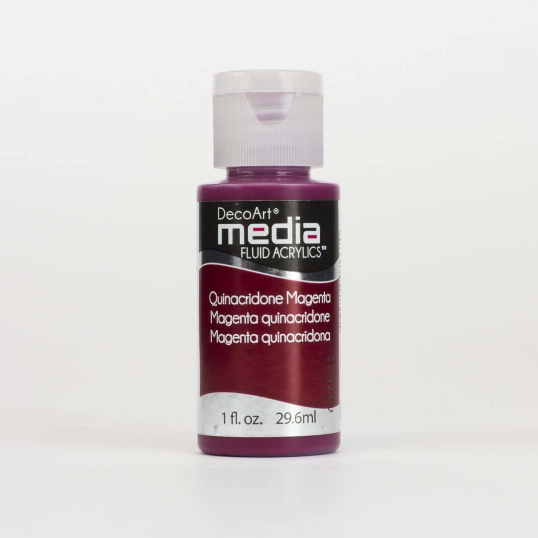 DecoArt Media Fluid Acrylics - 29.57 ML (1 Oz) Bottle - Quinacrdone Magenta (35)