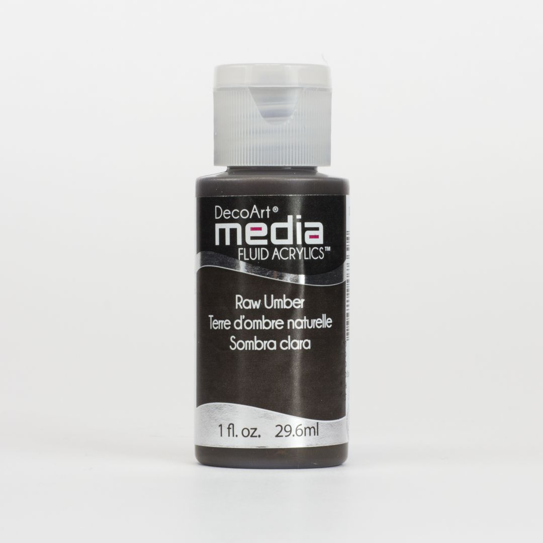 DecoArt Media Fluid Acrylics - 29.57 ML (1 Oz) Bottle - Raw Umber (37)