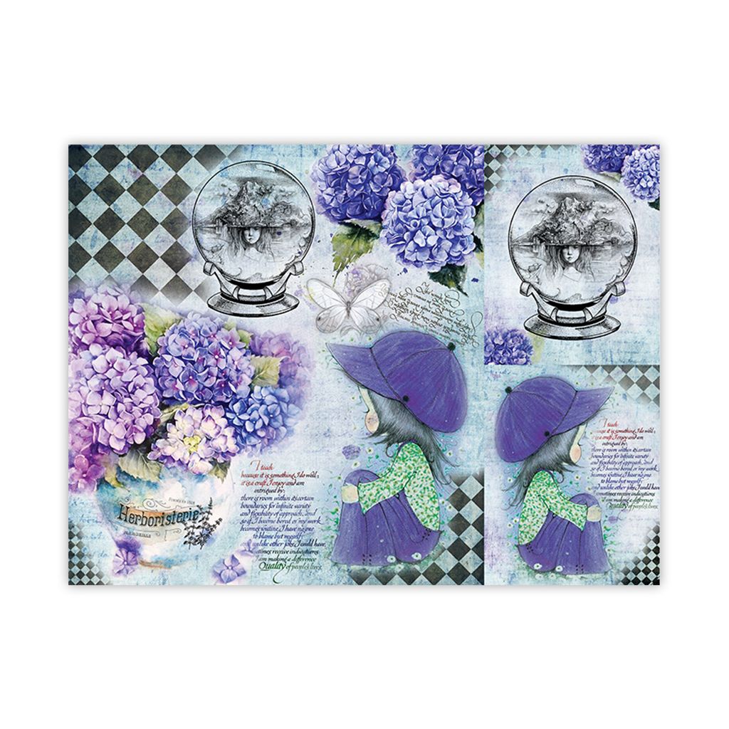 iCraft Decoupage Paper - Girl In Purple Cap 15 x 20