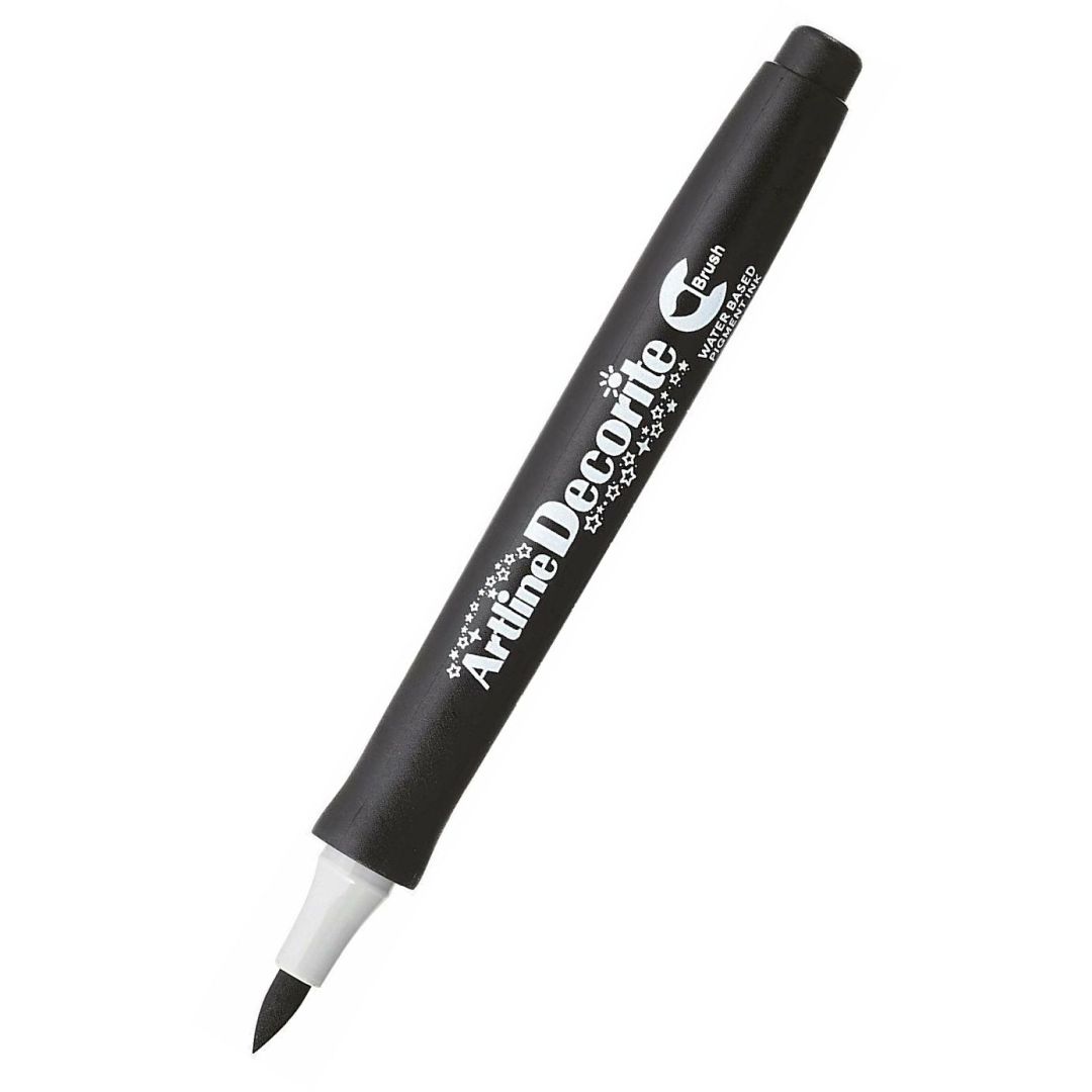 Artline Decorite Metallic Brush Marker - Flexible Brush Tip - Water-based Pigment Ink - Black