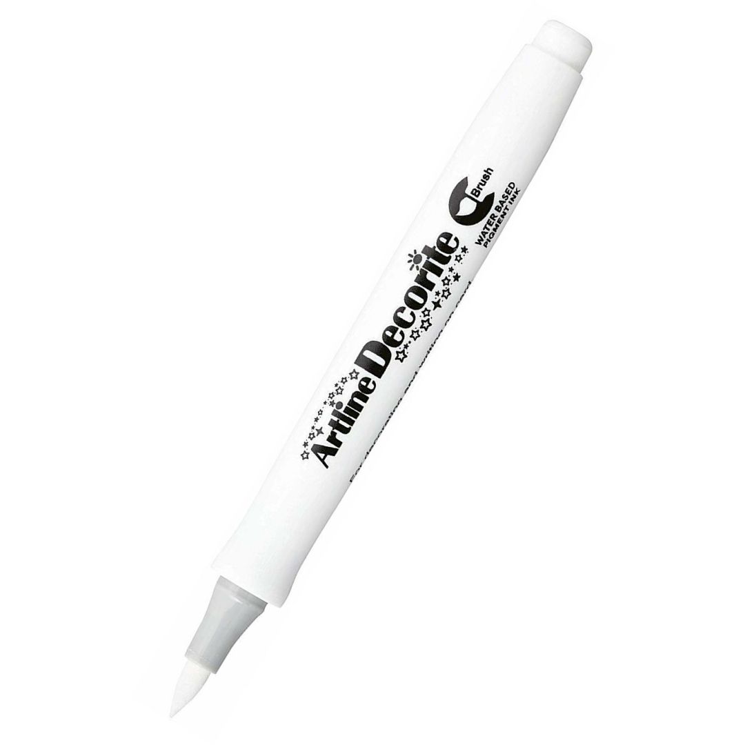 Artline Decorite Metallic Brush Marker - Flexible Brush Tip - Water-based Pigment Ink - White