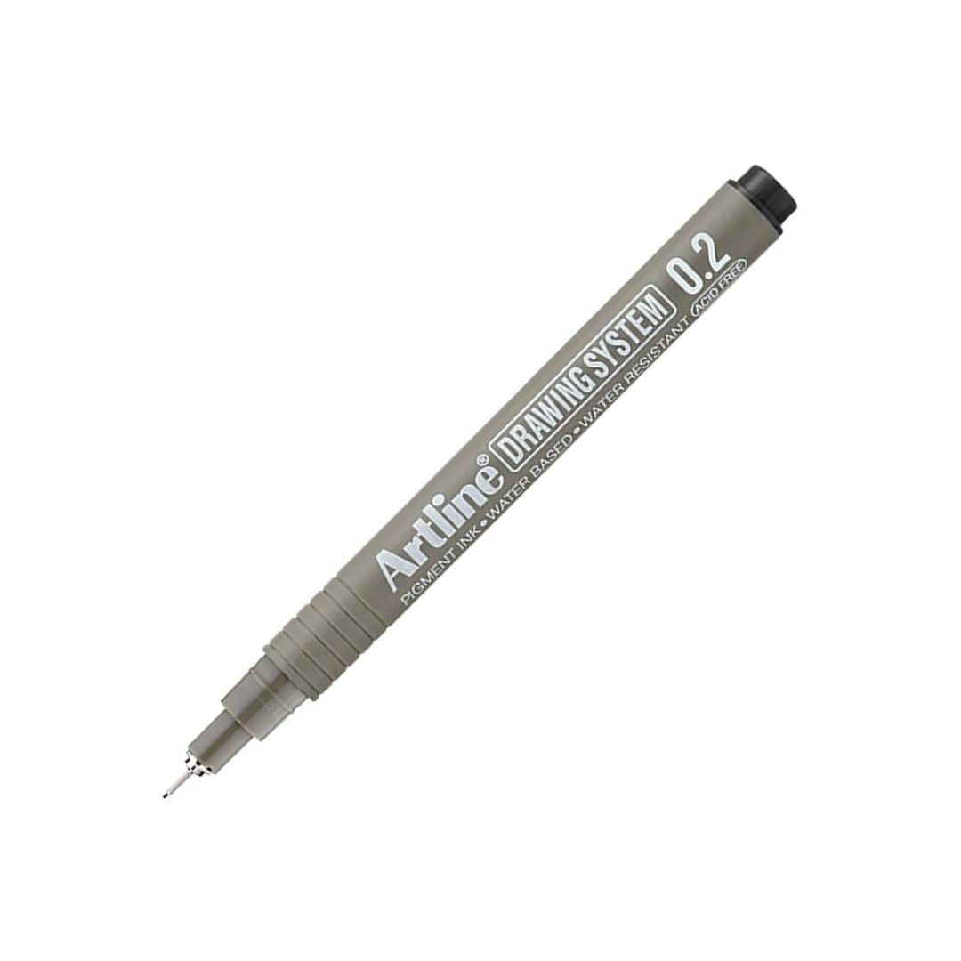 Artline Technical Drawing Pen - Water-Based Pigment Ink - Black - 0.2 MM