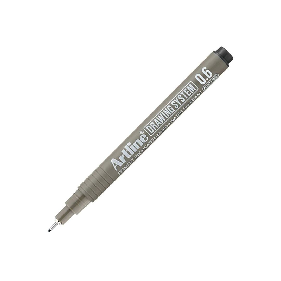 Artline Technical Drawing Pen - Water-Based Pigment Ink - Black - 0.6 MM