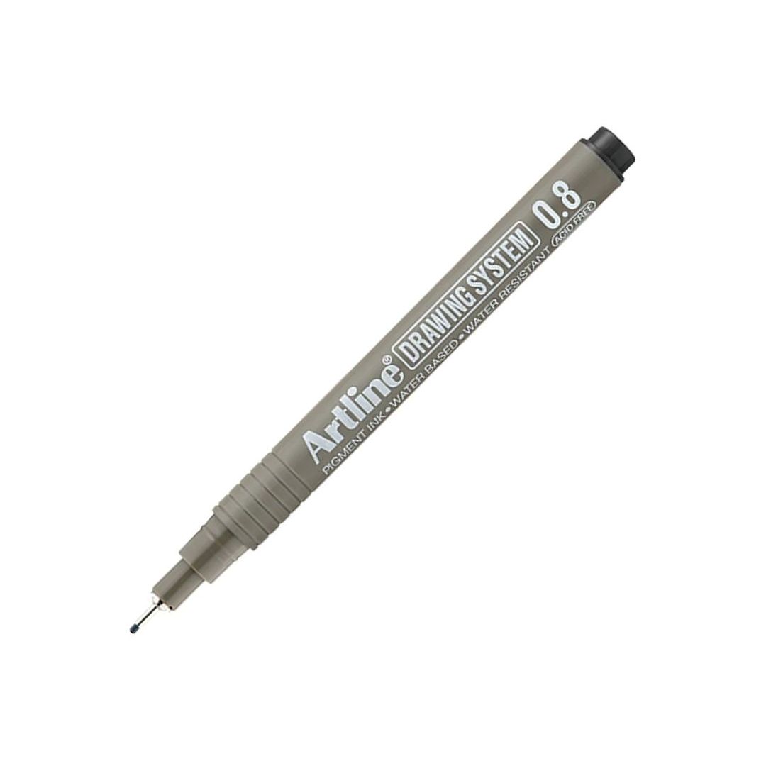 Artline Technical Drawing Pen - Water-Based Pigment Ink - Black - 0.8 MM