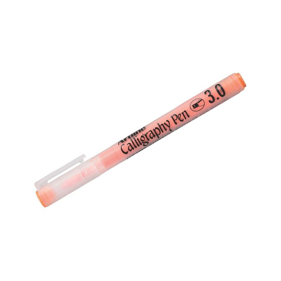 Artline Pastel Calligraphy Pen - Fiber Tip - Pastel Orange - 3.0 MM