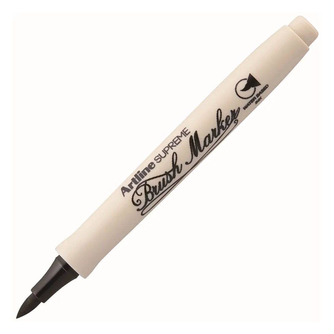 Artline Supreme Water-based Brush Marker - Flexible Brush Tip - Black