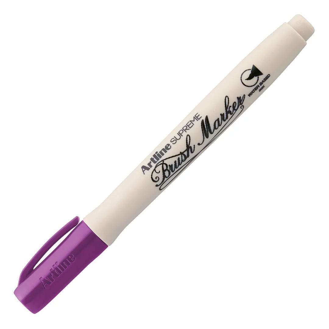 Artline Supreme Water-based Brush Marker - Flexible Brush Tip - Magenta