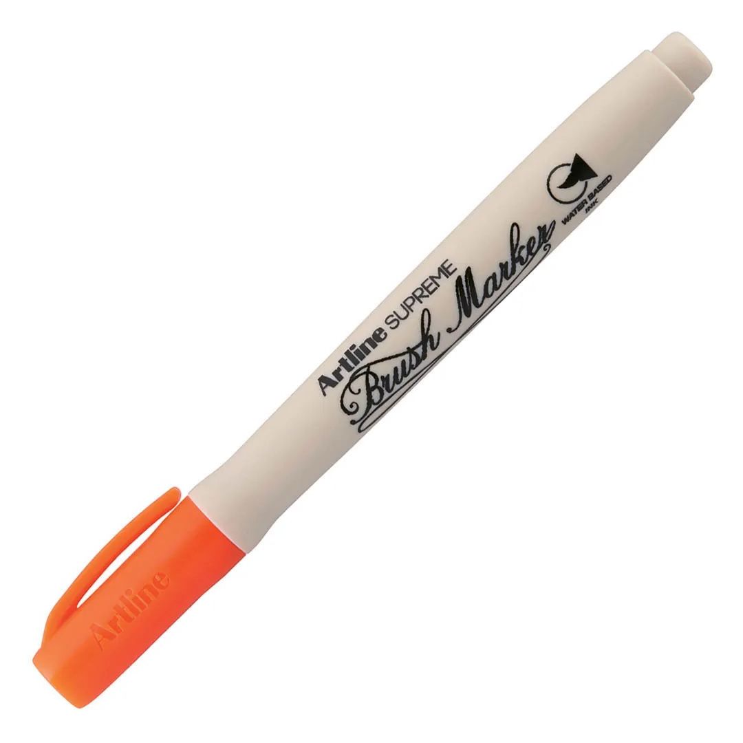 Artline Supreme Water-based Brush Marker - Flexible Brush Tip - Orange