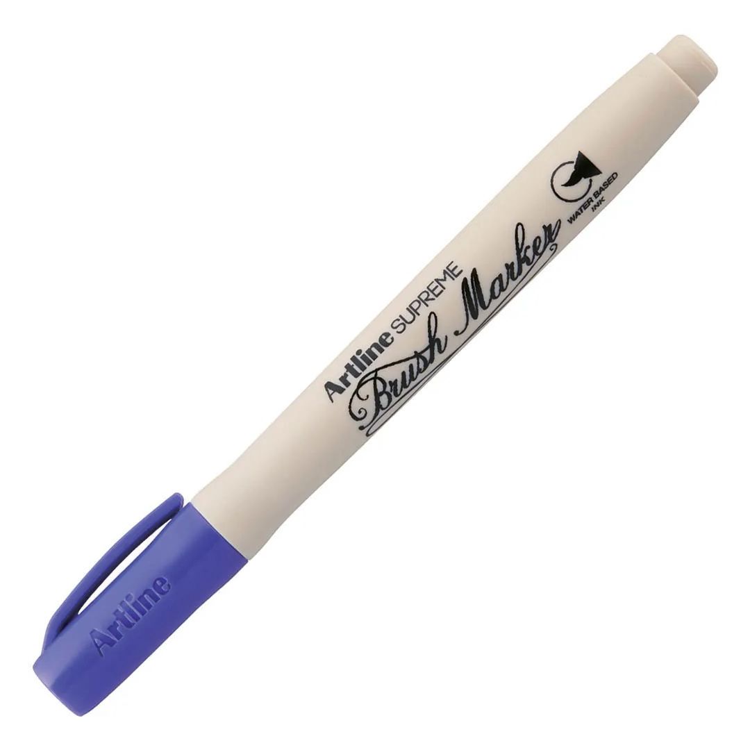 Artline Supreme Water-based Brush Marker - Flexible Brush Tip - Purple