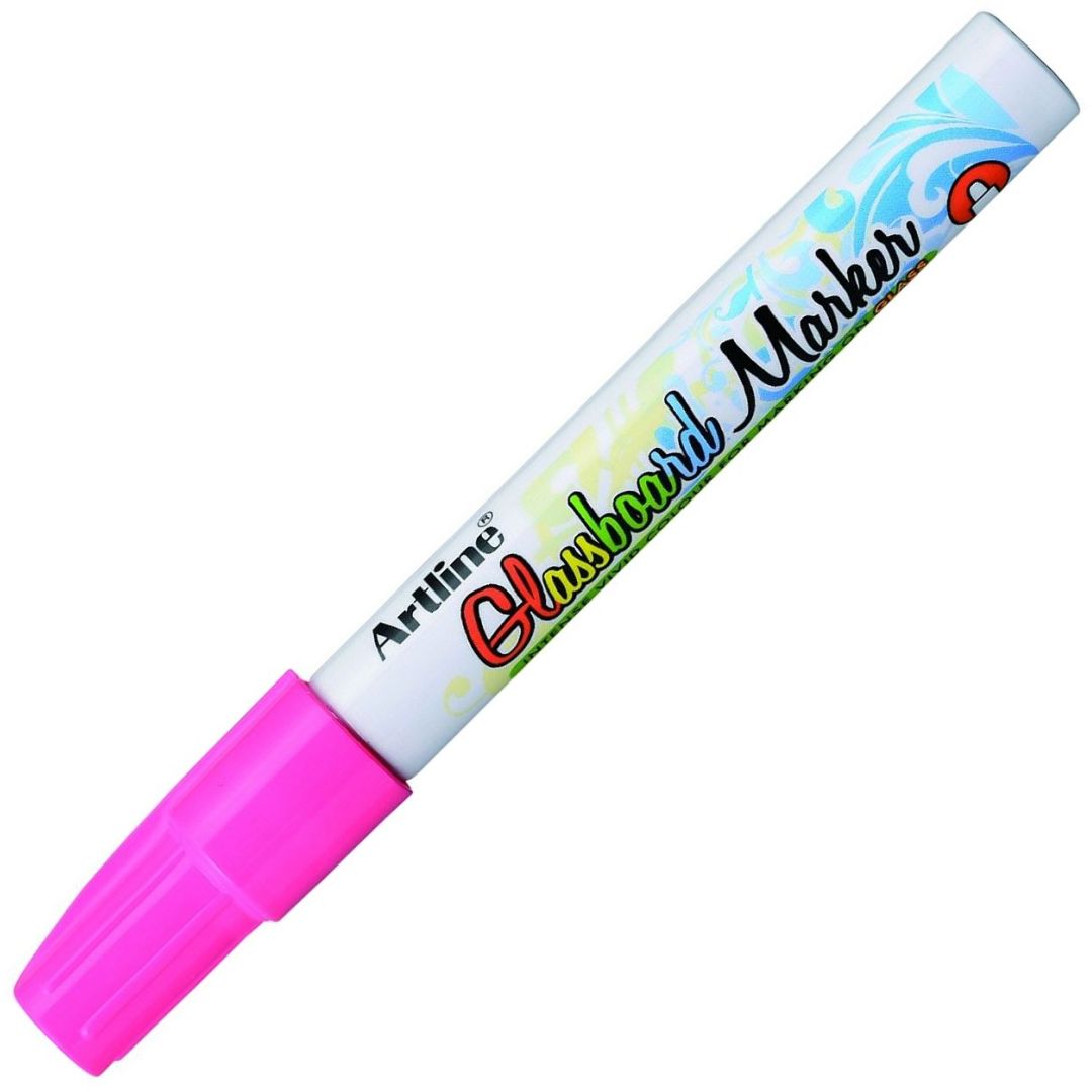 Artline EPG-4 Glassboard Marker - Bullet Tip - Water-based Pigment Ink - Fluro. Pink - 2 MM