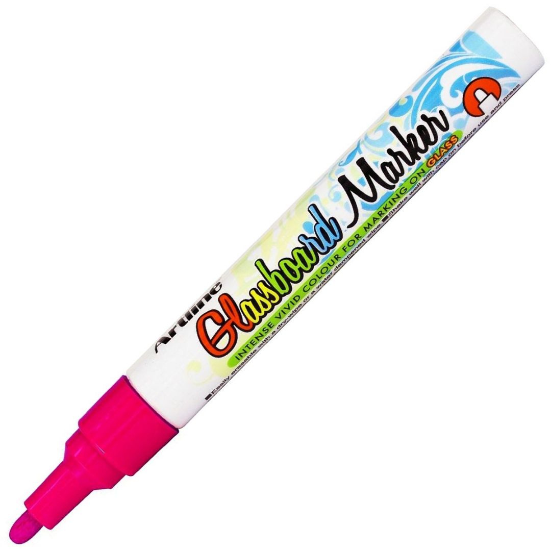 Artline EPG-4 Glassboard Marker - Bullet Tip - Water-based Pigment Ink - Fluro. Pink - 2 MM