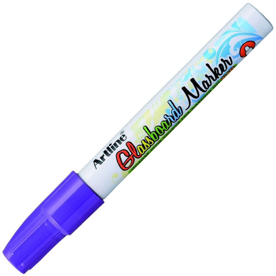 Artline EPG-4 Glassboard Marker - Bullet Tip - Water-based Pigment Ink - Purple - 2 MM