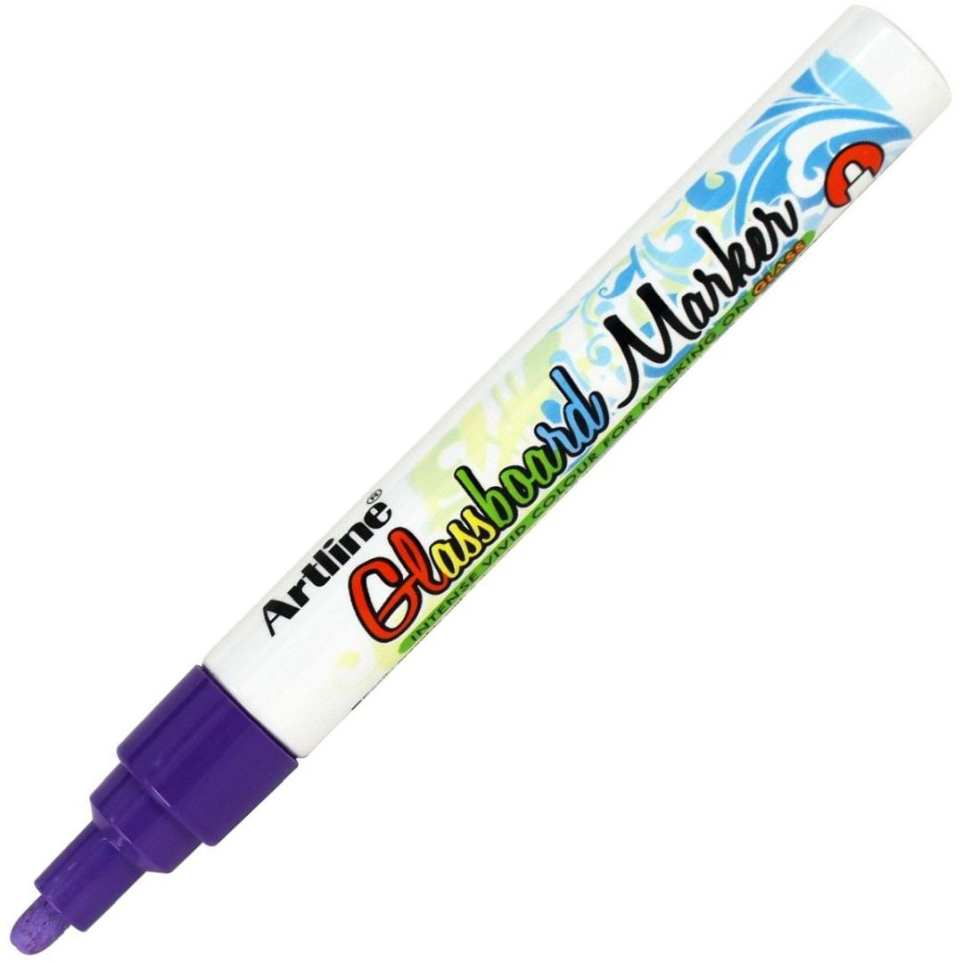 Artline EPG-4 Glassboard Marker - Bullet Tip - Water-based Pigment Ink - Purple - 2 MM