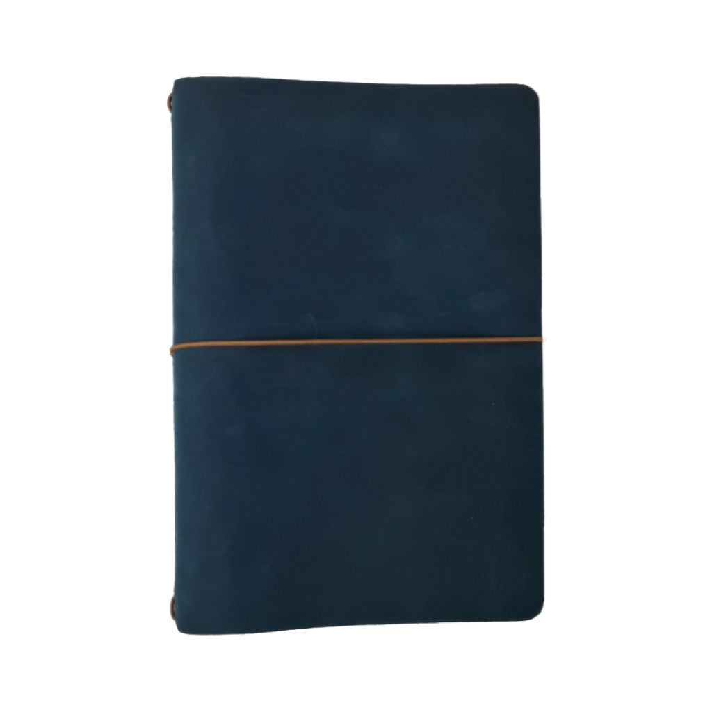 Endless Explorer Refillable Leather Journal Blue with Storyboard Large Notebook - Regalia Paper - 80 GSM Dotted (8.1 x 5.7