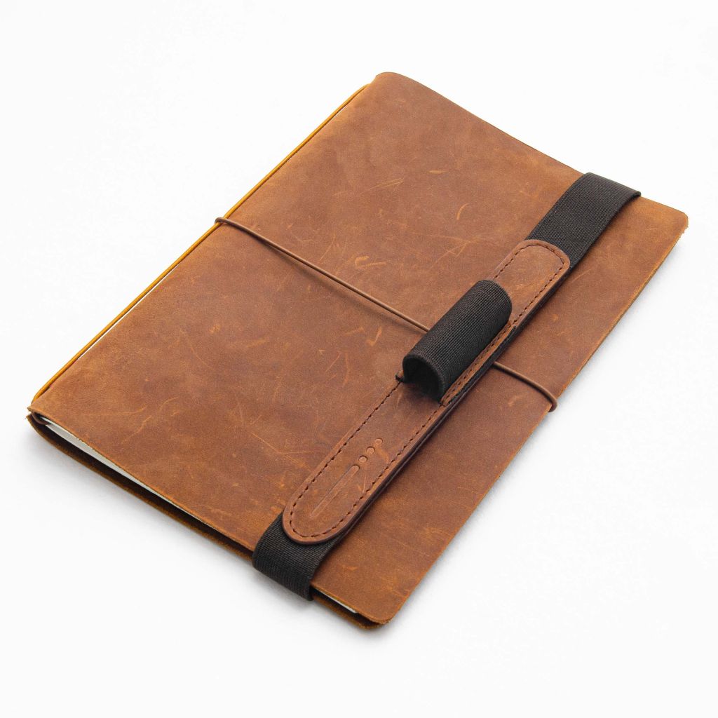 Endless Explorer Refillable Leather Journal Brown with Storyboard Large Notebook - Regalia Paper - 80 GSM Dotted (8.1 x 5.7