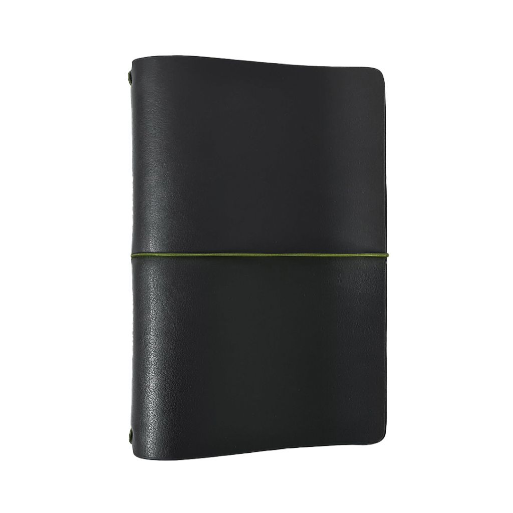 Endless Explorer Refillable Leather Journal Black with Storyboard Large Notebook - Regalia Paper - 80 GSM Dotted (8.1 x 5.7