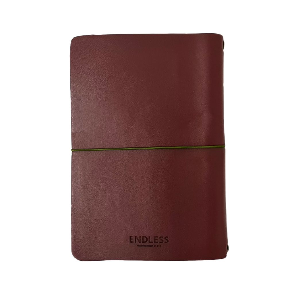 Endless Explorer Refillable Leather Journal Maroon with Storyboard Large Notebook - Regalia Paper - 80 GSM Dotted (8.1 x 5.7