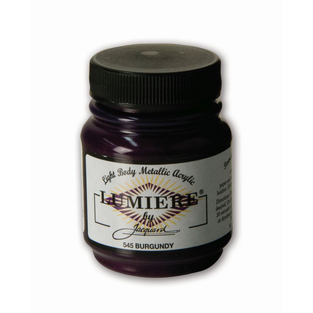 Jacquard Lumiere Metallic Fabric Colour - 2.25 Oz (66.54 ML) Jar - Burgundy (545)