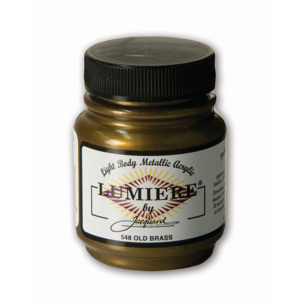 Jacquard Lumiere Metallic Fabric Colour - 2.25 Oz (66.54 ML) Jar - Old Brass (548)