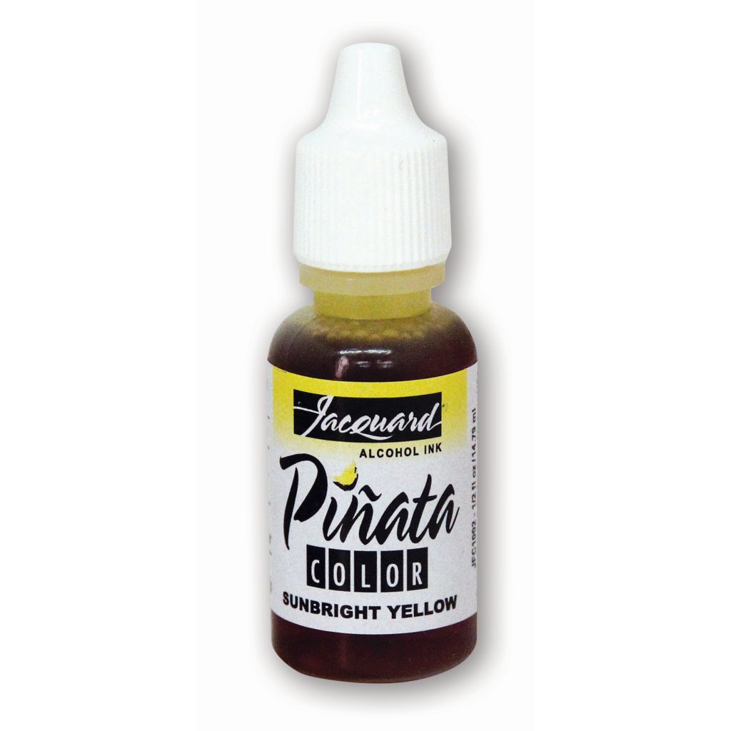 Jacquard Acid-Free Alcohol Inks - Pinata Colour - 14.79 ML (1/2 Oz) Bottle - Sunbright Yellow (002)