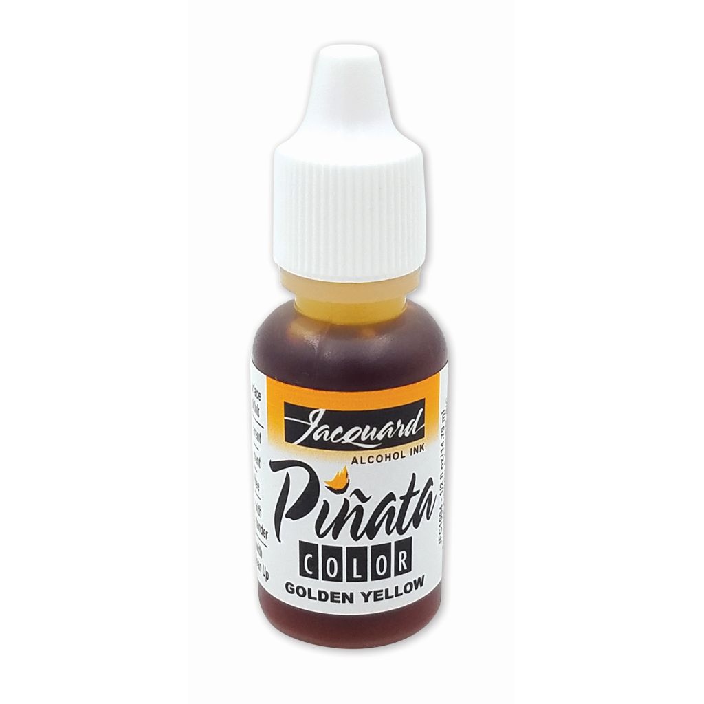 Jacquard Acid-Free Alcohol Inks - Pinata Colour - 14.79 ML (1/2 Oz) Bottle - Golden Yellow (004)