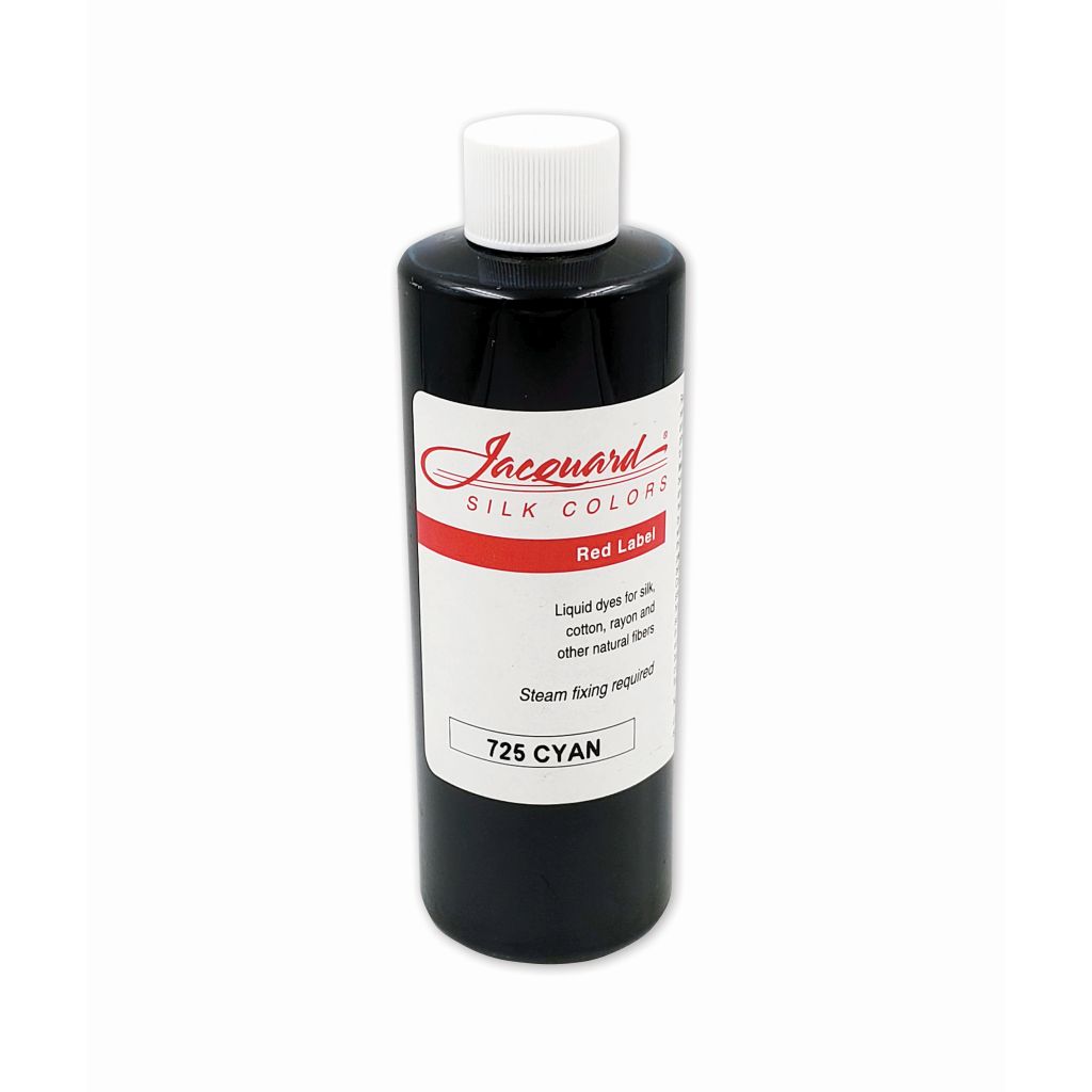 Jacquard Red Label - Silk Colour Dyes - 250 ML (8 Oz) Bottle - Cyan (725)