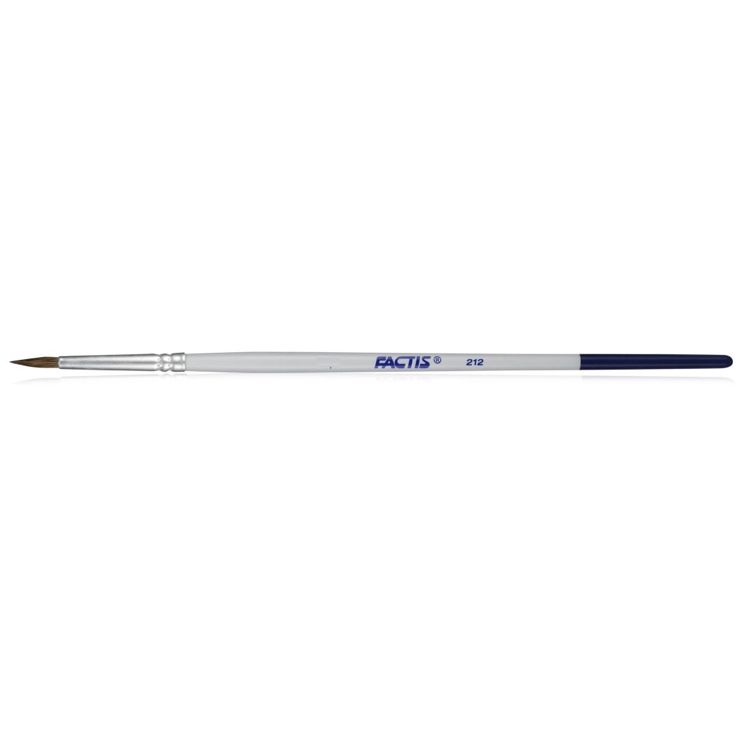 Factis Round Paintbrush - 70% Goat Hair + 30% Synthetic Hair Brush - Series 212 - Short Handle - Size: 5