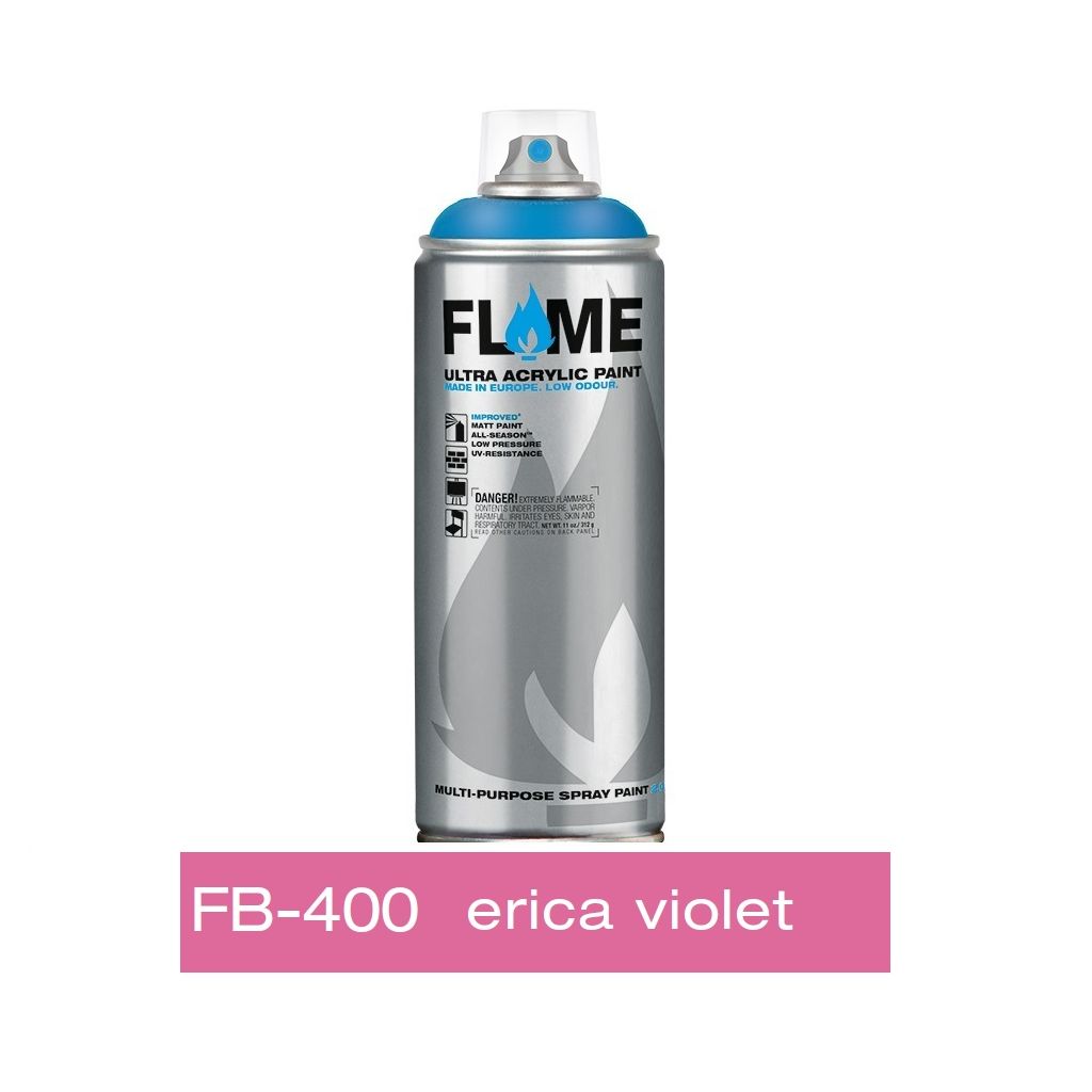 Flame Blue Low Pressure Acrylic Spray Paint 400 ML - Erica Violet