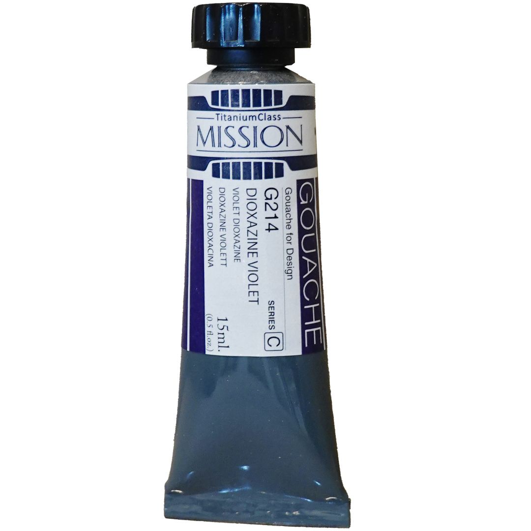 Mijello Mission Titanium Class Gouache for Design - Dioxazine Violet (214) - 15 ML