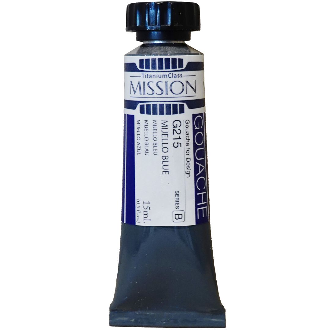 Mijello Mission Titanium Class Gouache for Design - Mijello Blue (215) - 15 ML