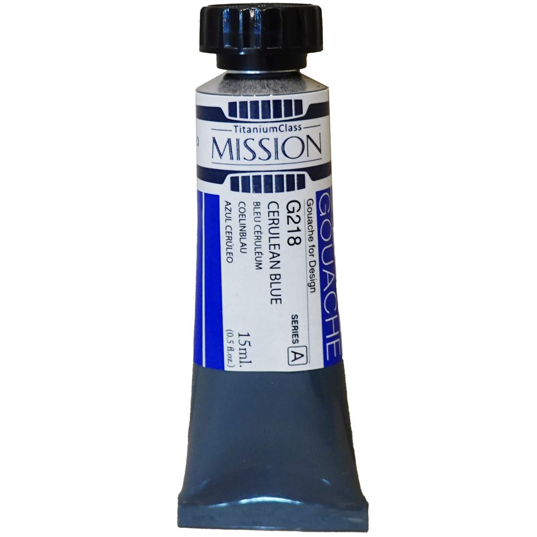 Mijello Mission Titanium Class Gouache for Design - Cerulean Blue (218) - 15 ML