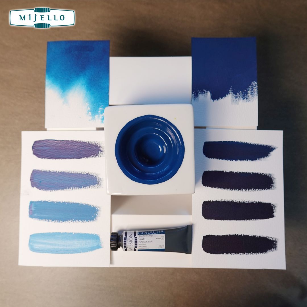 Mijello Mission Titanium Class Gouache for Design - Peacock Blue (221) - 15 ML