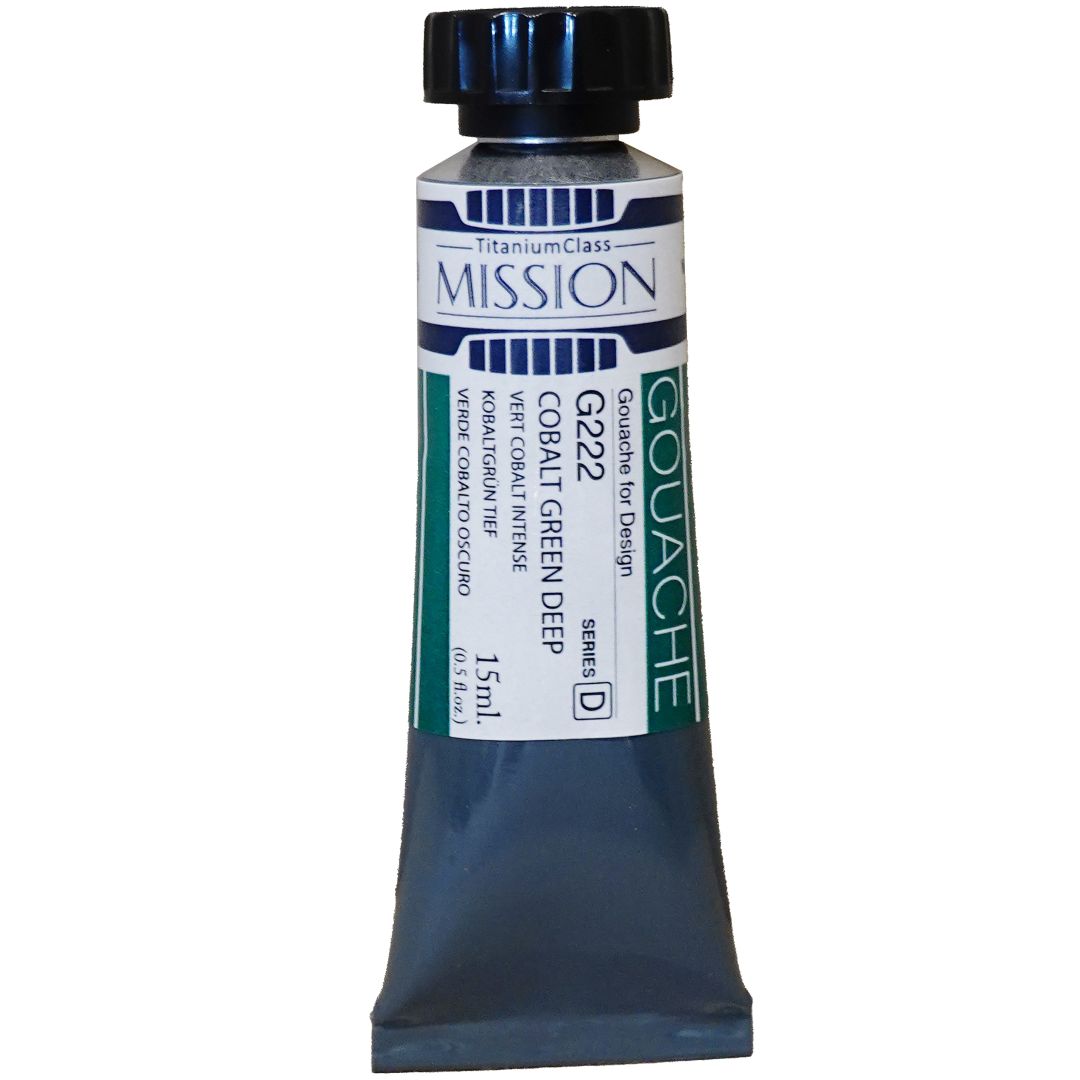 Mijello Mission Titanium Class Gouache for Design - Cobalt Green Deep (222) - 15 ML