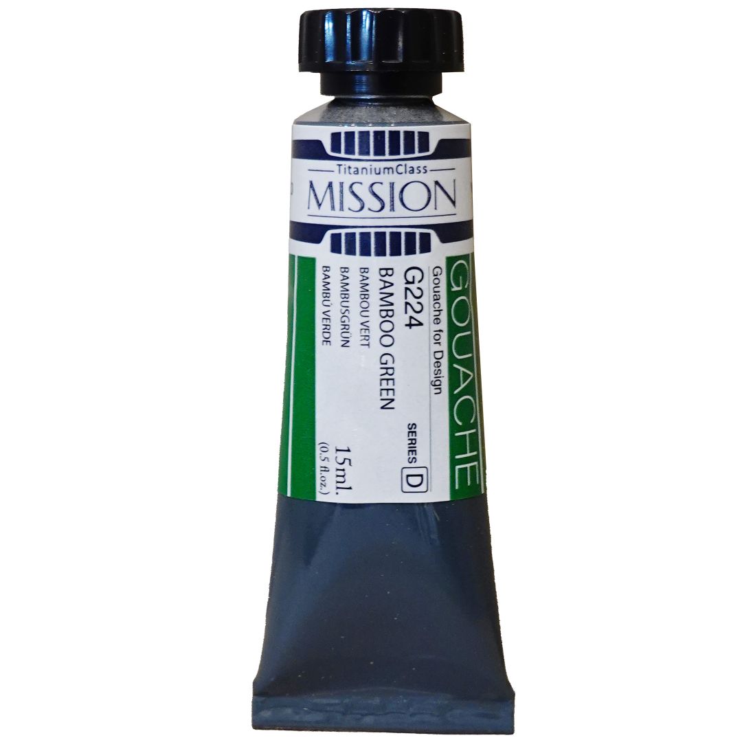 Mijello Mission Titanium Class Gouache for Design - Bamboo Green (224) - 15 ML