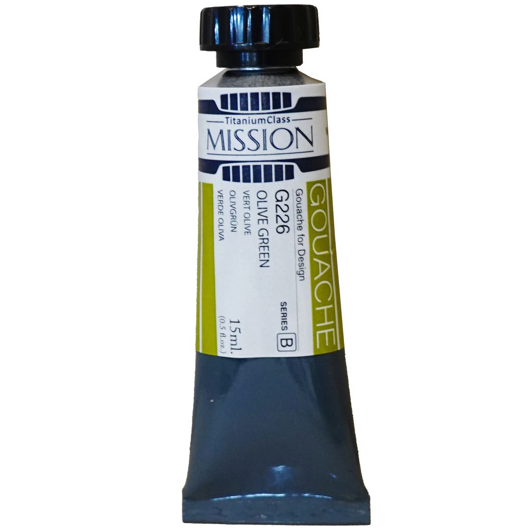 Mijello Mission Titanium Class Gouache for Design - Olive Green (226) - 15 ML