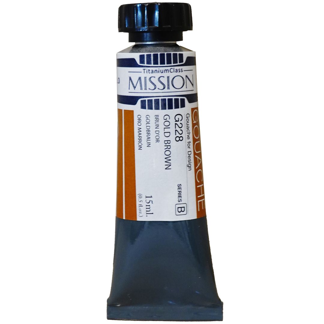 Mijello Mission Titanium Class Gouache for Design - Gold Brown (228) - 15 ML