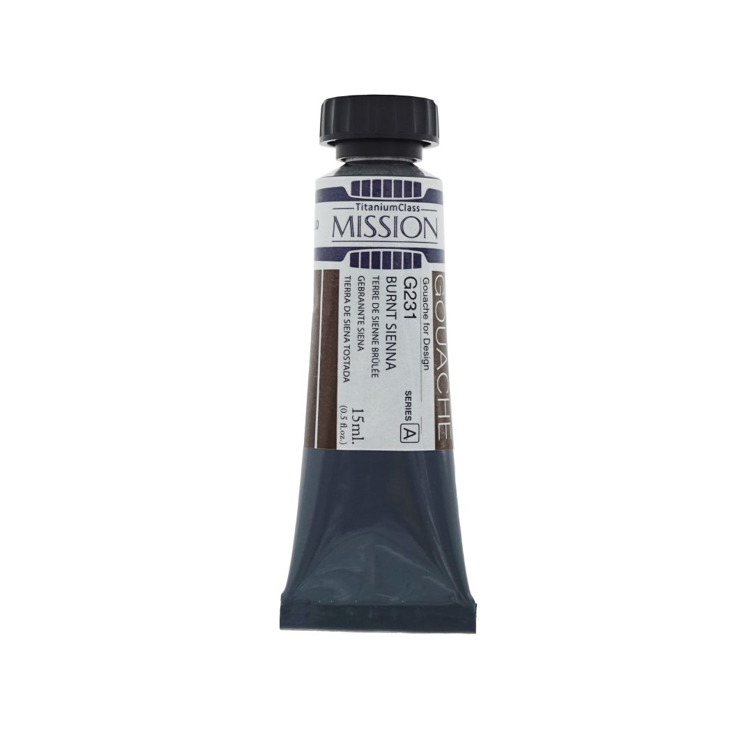 Mijello Mission Titanium Class Gouache for Design - Burnt Sienna (231) - 15 ML