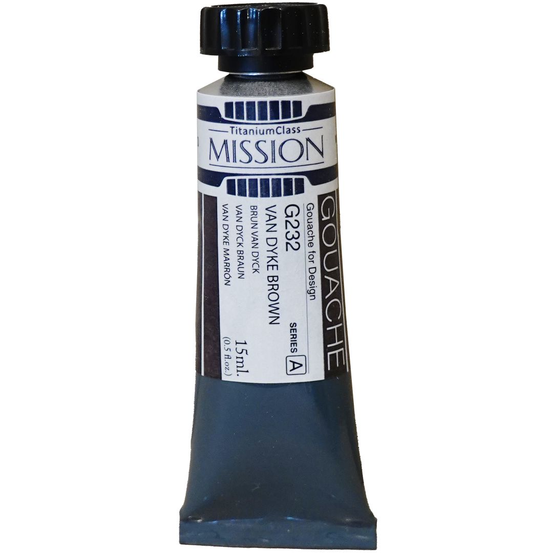 Mijello Mission Titanium Class Gouache for Design - Van Dyke Brown (232) - 15 ML