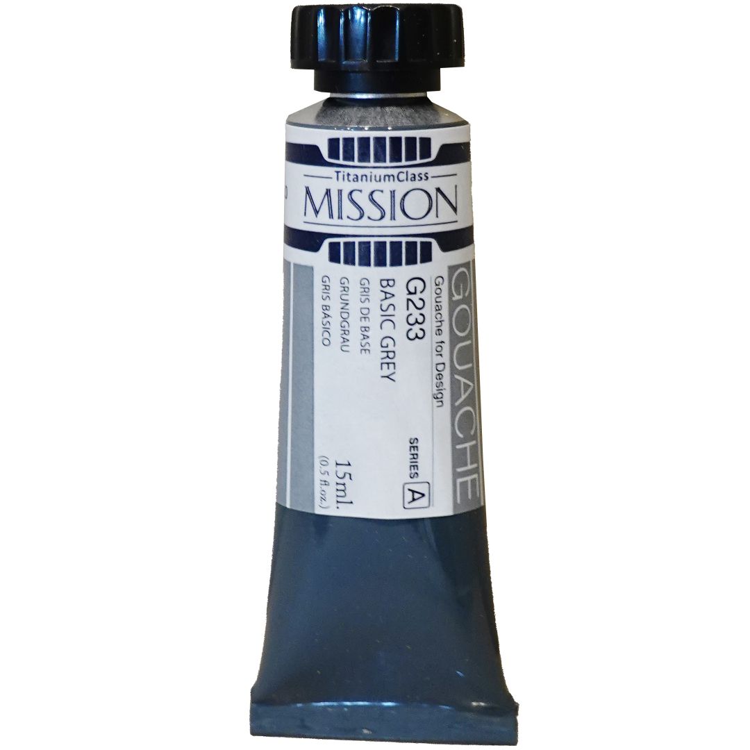 Mijello Mission Titanium Class Gouache for Design - Basic Grey (233) - 15 ML