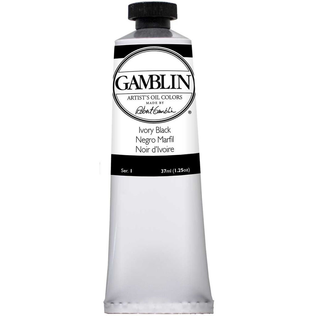 Gamblin Artists' Oil Colour - Tube of 37 ML - Ivory Black (360)