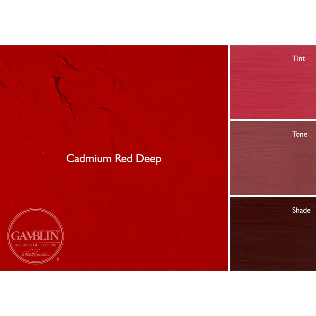 Gamblin Artists' Oil Colour - Tube of 37 ML - Cadmium Red Deep (160)