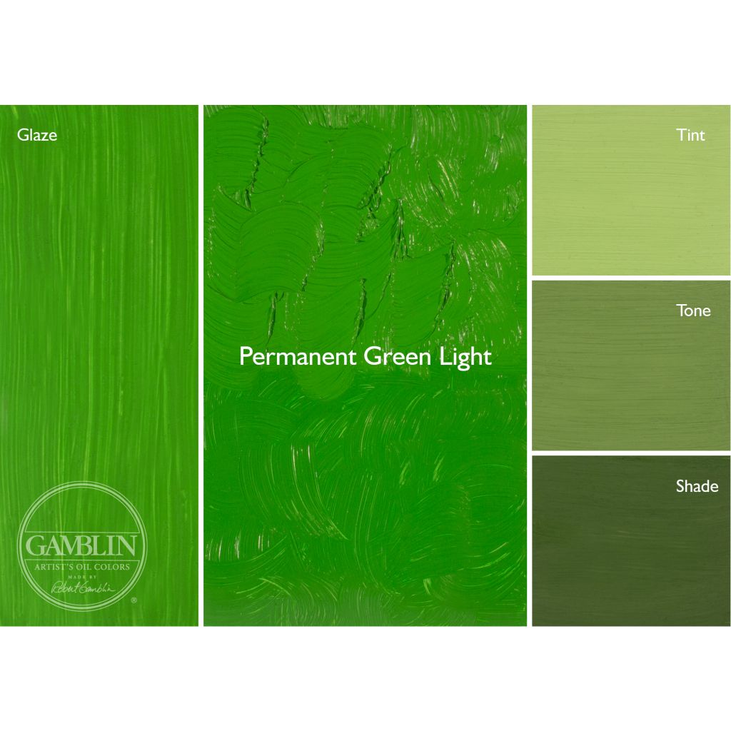 Gamblin Artists' Oil Colour - Tube of 37 ML - Permanent Green Light (500)