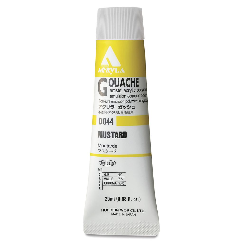 Holbein Artist Acrylic Polymer - Acryla Gouache Tube of 20 ML - Mustard (44)